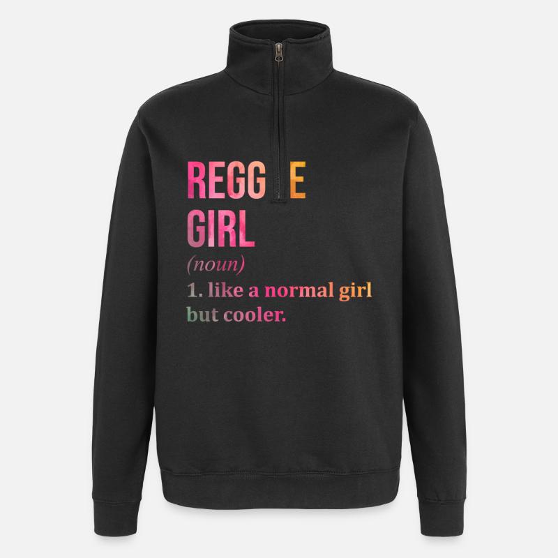 reggae - Sweat à zip 1/4 - noir