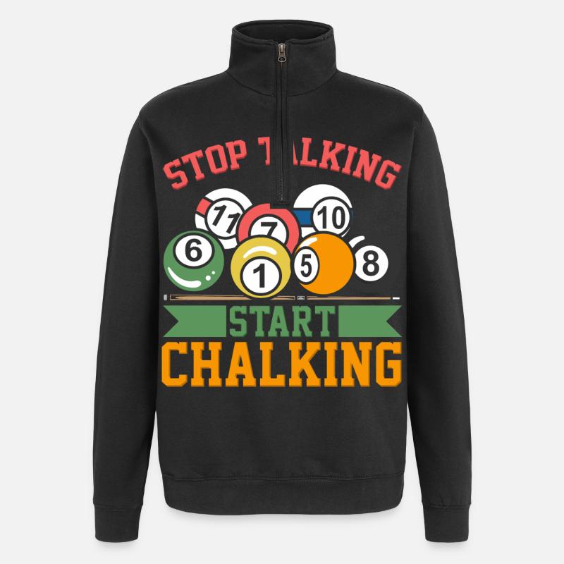 Billard Witz - Quarter-Zip-Sweatshirt - Schwarz