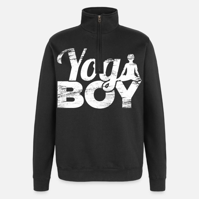 Garçon de yoga - Sweat à zip 1/4 - noir