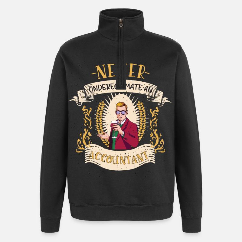 Cadeau drôle de comptabilité comptable - Sweat à zip 1/4 - noir