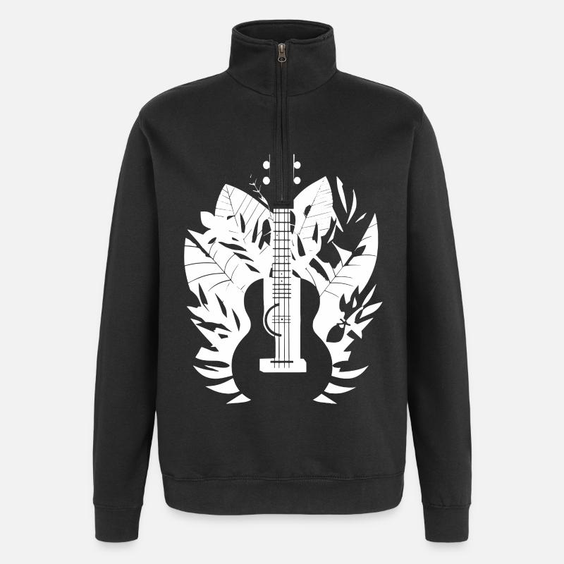 Ukulele Cartoon Look - Quarter-Zip Sweatshirt - black