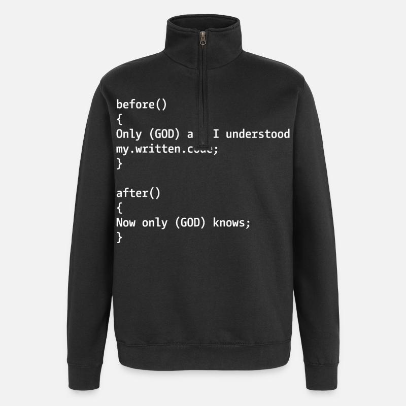 Programmierer Witz - Quarter-Zip-Sweatshirt - Schwarz
