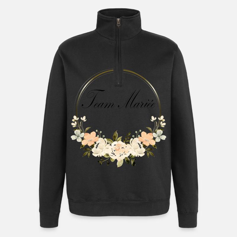 Team Mariée - Sweat à zip 1/4 - noir