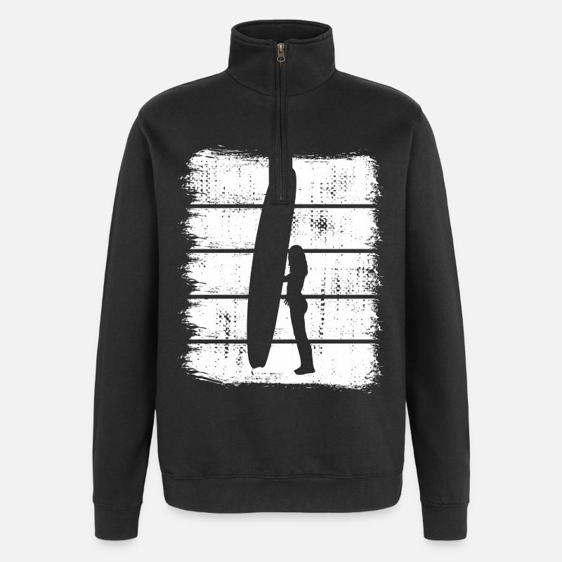 Conception de surfeur - Sweat à zip 1/4 - noir