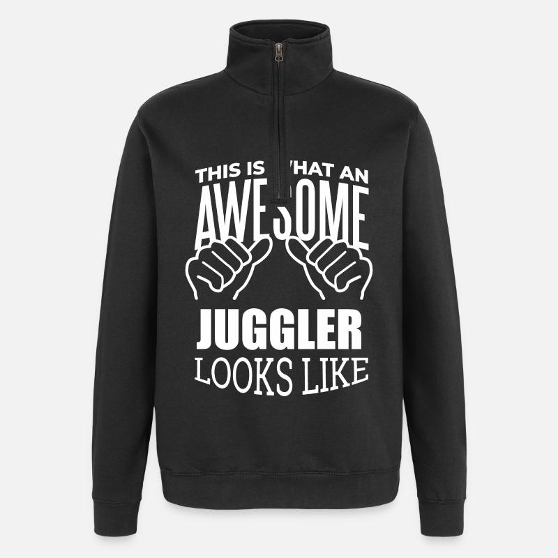 Jonglage - Quarter-Zip-Sweatshirt - Schwarz