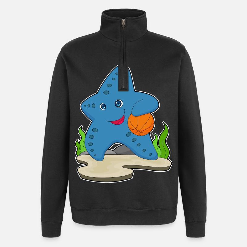 Starfish Basketteur Basketteur - Sweat à zip 1/4 - noir