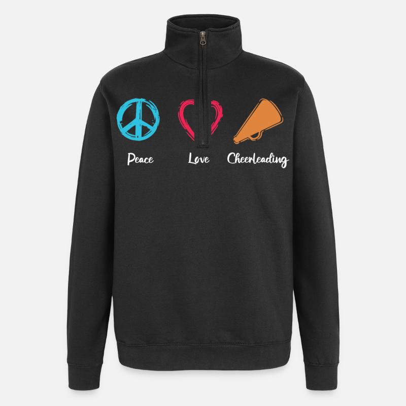 Frieden Liebe Cheerleading - Quarter-Zip-Sweatshirt - Schwarz