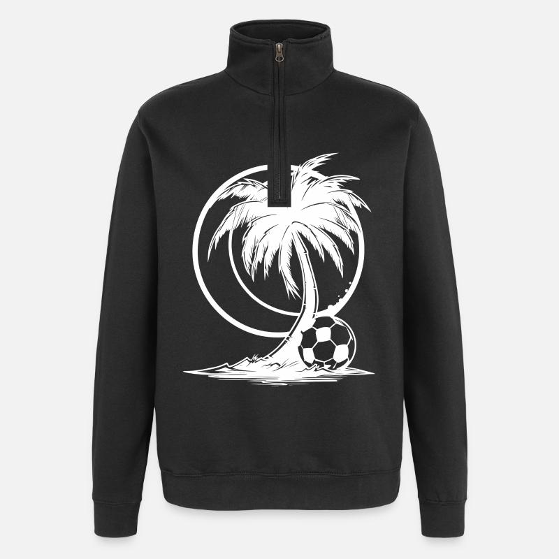 Fußball Grafik - Quarter-Zip-Sweatshirt - Schwarz