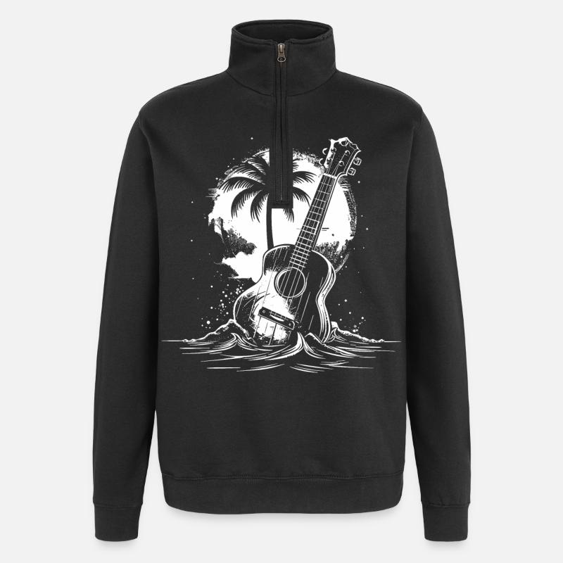 Ukulele Graphics - Quarter-Zip Sweatshirt - black