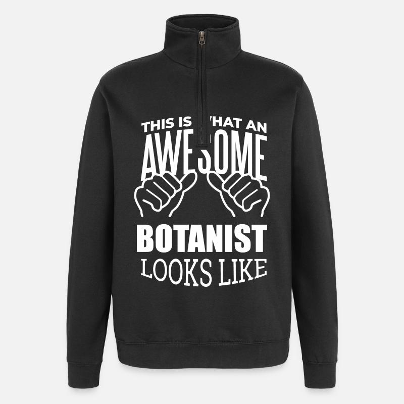botanique - Sweat à zip 1/4 - noir