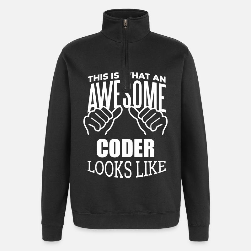 Programmierer - Quarter-Zip-Sweatshirt - Schwarz
