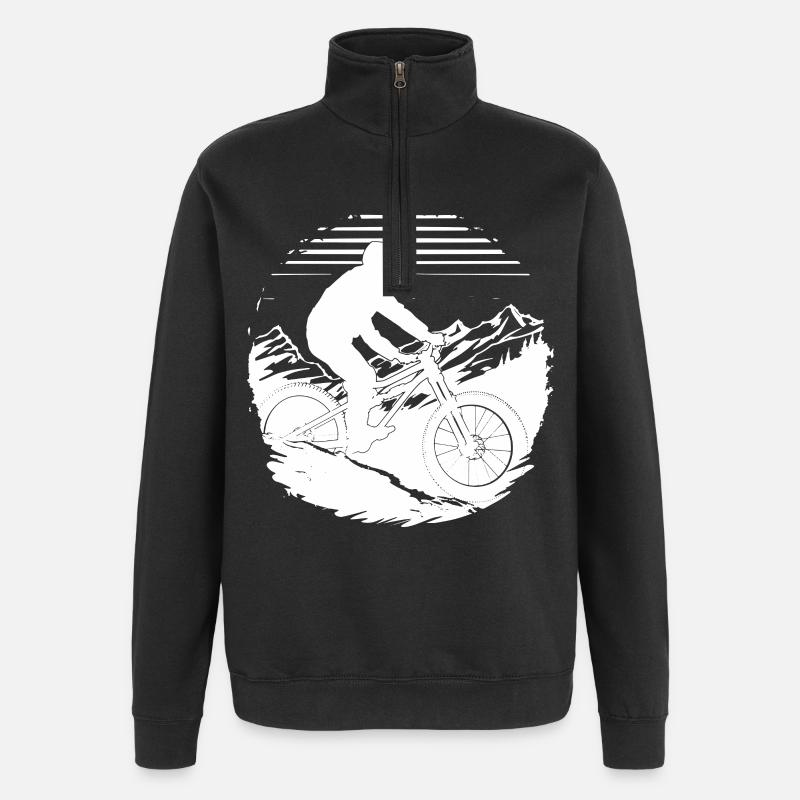 Dessin de vététiste - Sweat à zip 1/4 - noir