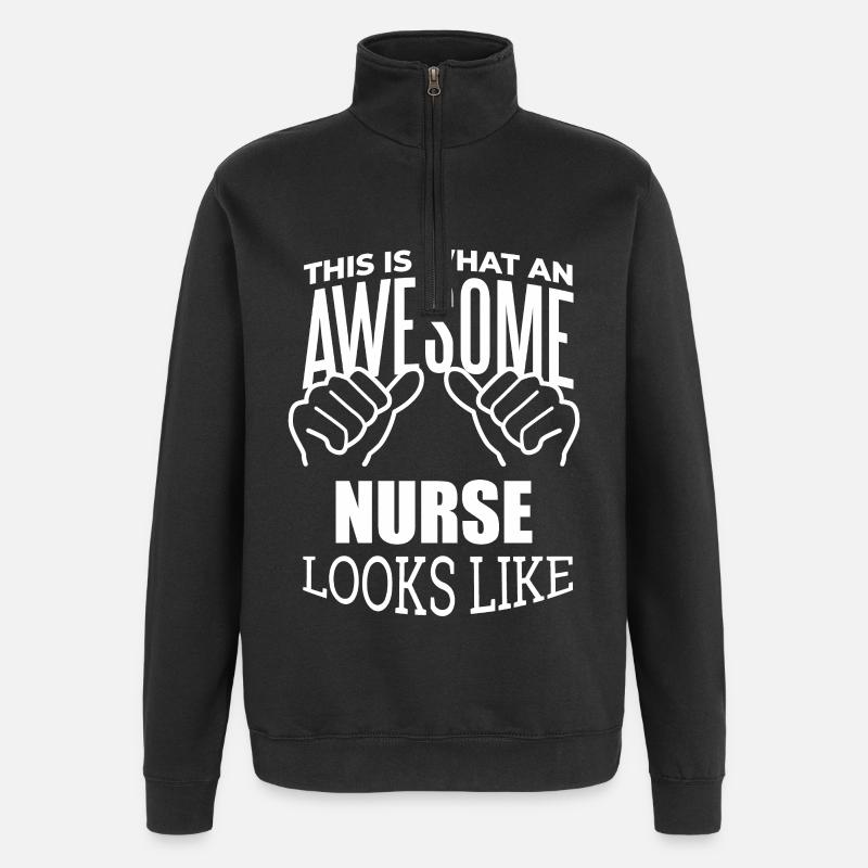 Infirmier - Sweat à zip 1/4 - noir