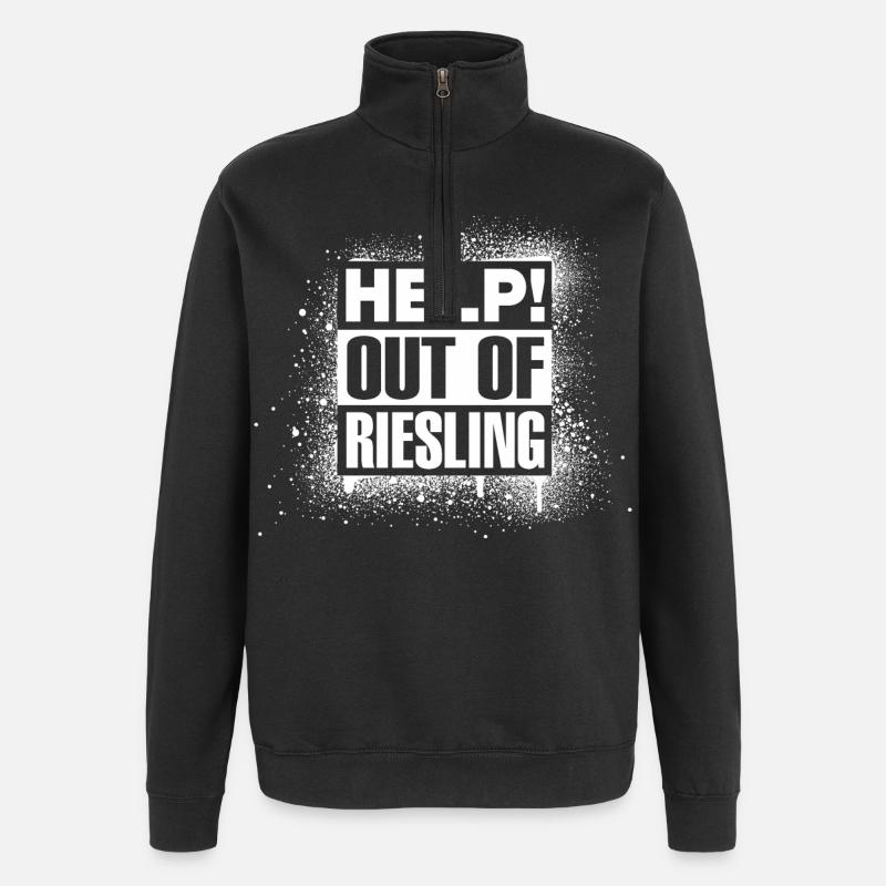 AIDE! Hors Riesling - Sweat à zip 1/4 - noir