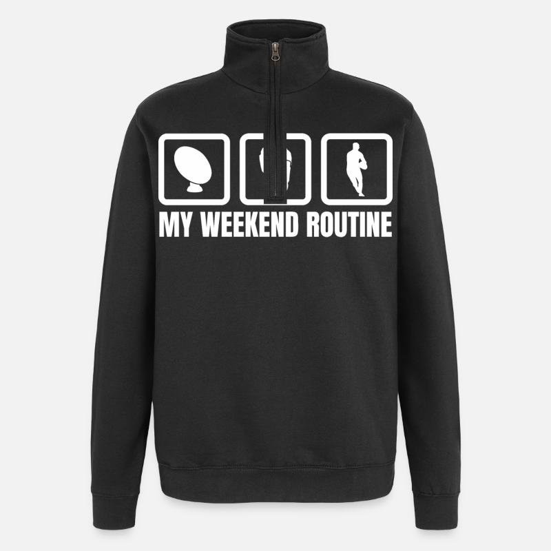 My Weekend Routine - Quarter-Zip Sweatshirt - black