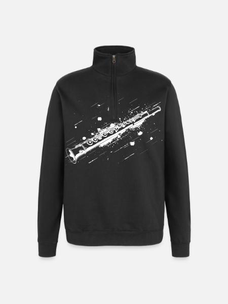 Flute Street Art - Quarter-Zip Sweatshirt - black