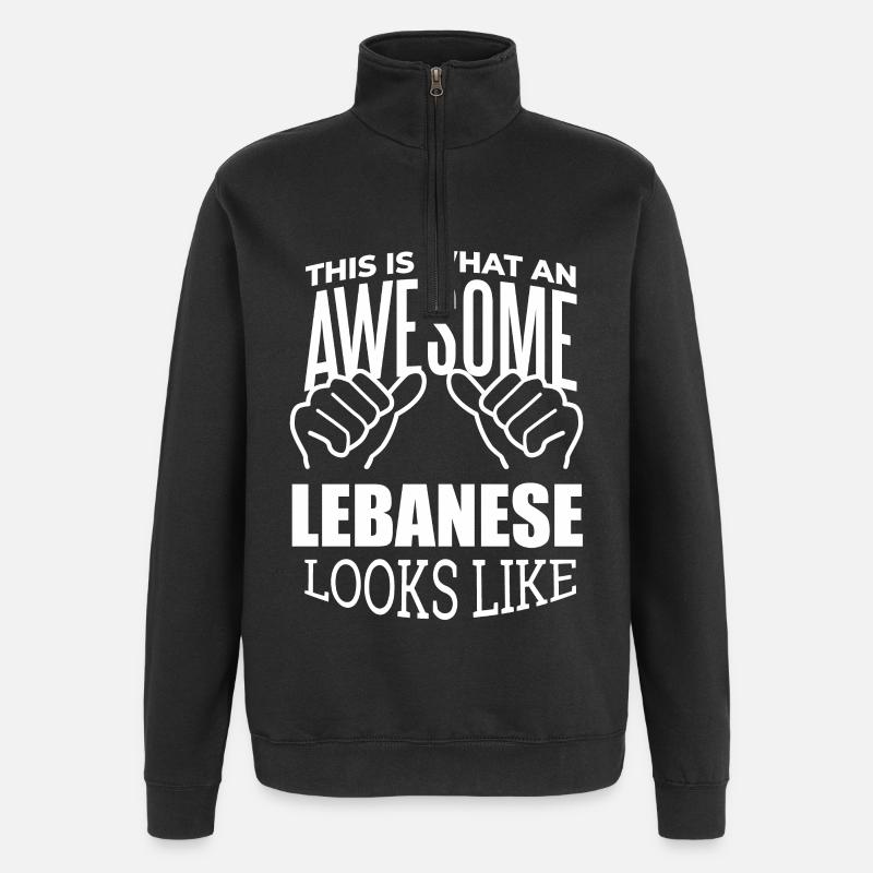 Liban - Sweat à zip 1/4 - noir