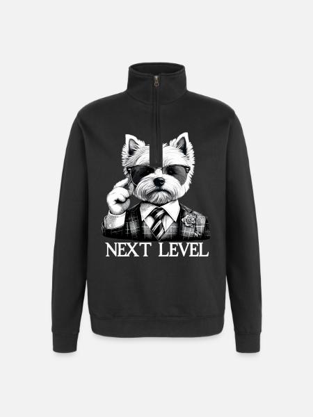 West Highland White Terrier Next Level Suit - Quarter-Zip Sweatshirt - black