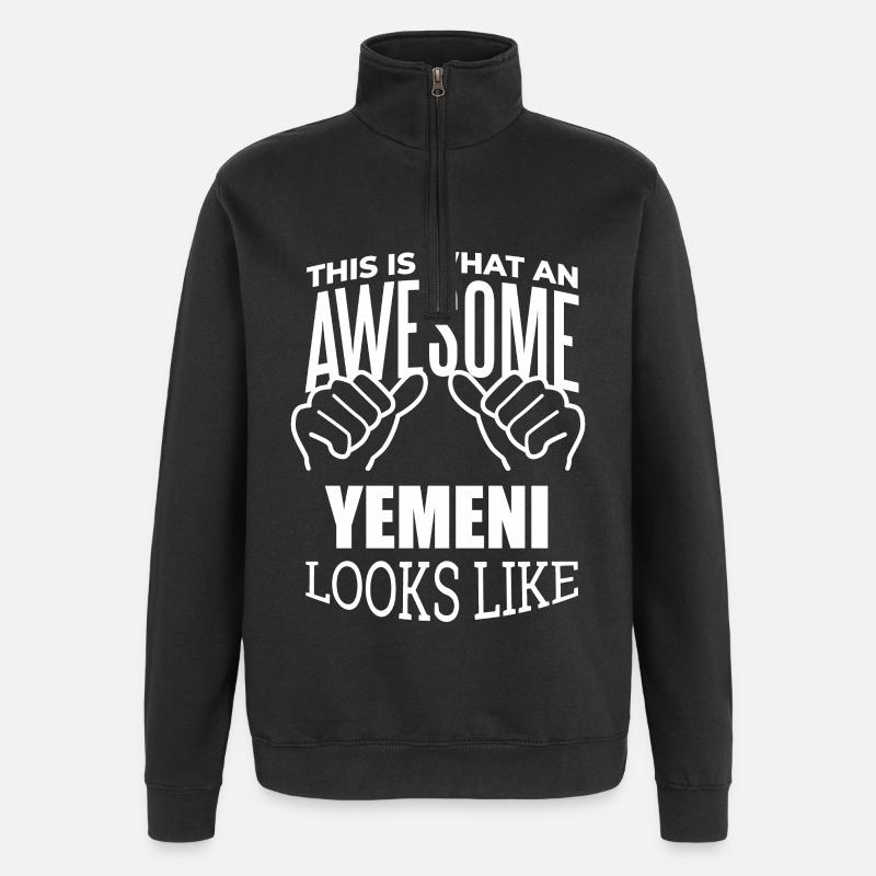 Jemen - Quarter-Zip-Sweatshirt - Schwarz