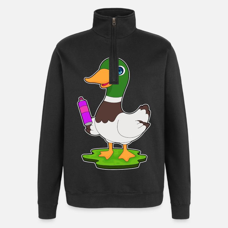 Duck Sprayer Spray Can - Quarter-Zip Sweatshirt - black