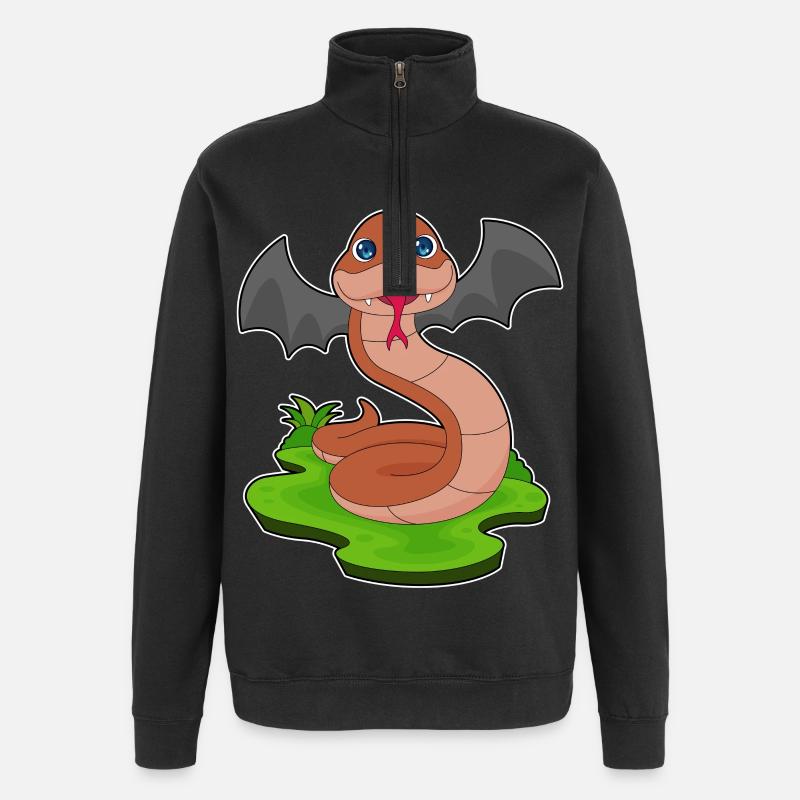 Chauve-souris serpent - Sweat à zip 1/4 - noir