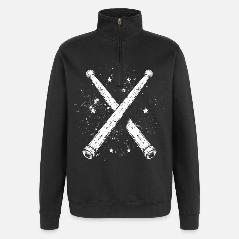 Drumsticks Graphic - Quarter-Zip Sweatshirt - black
