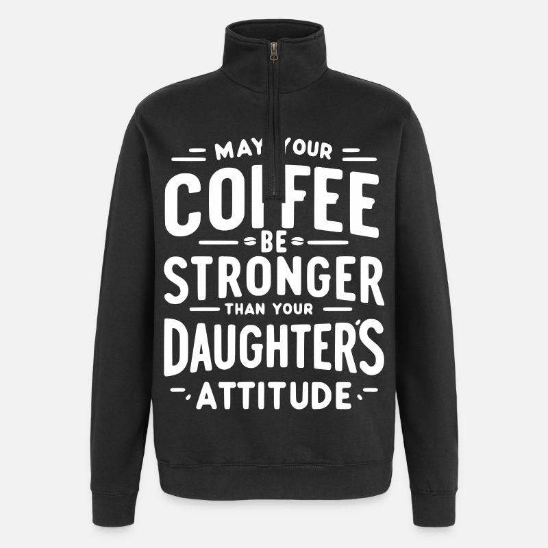 Caffeinated Attitude - Quarter-Zip Sweatshirt - black