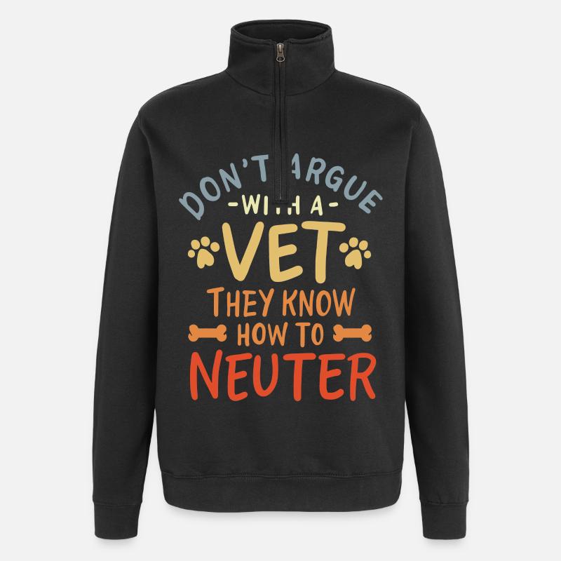 Diskutier nich mit nem Tierarzt - Quarter-Zip-Sweatshirt - Schwarz