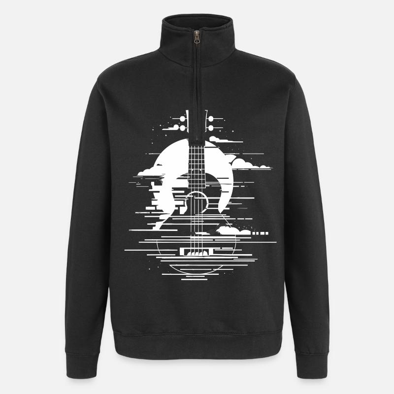 Graphiques pour ukulélé - Sweat à zip 1/4 - noir