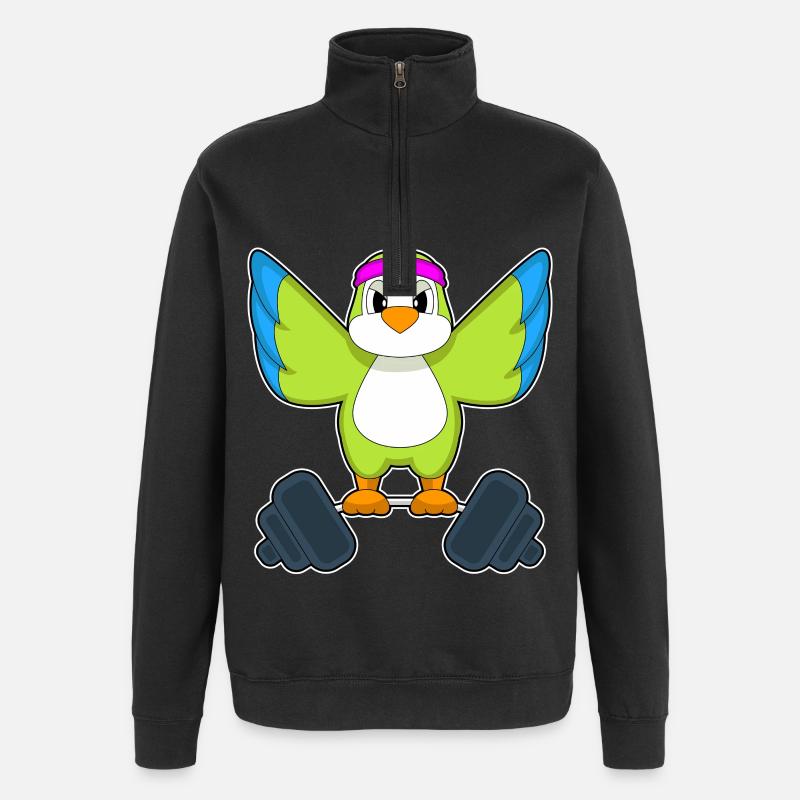 Parrot Bodybuilder Barbell Bodybuilding - Sweat à zip 1/4 - noir