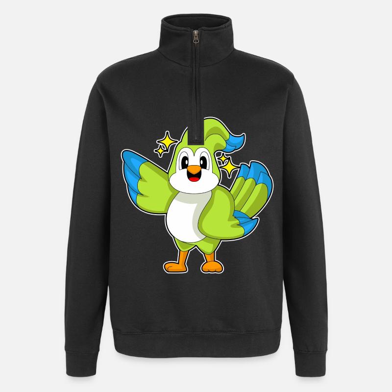 Étoiles perroquets - Sweat à zip 1/4 - noir
