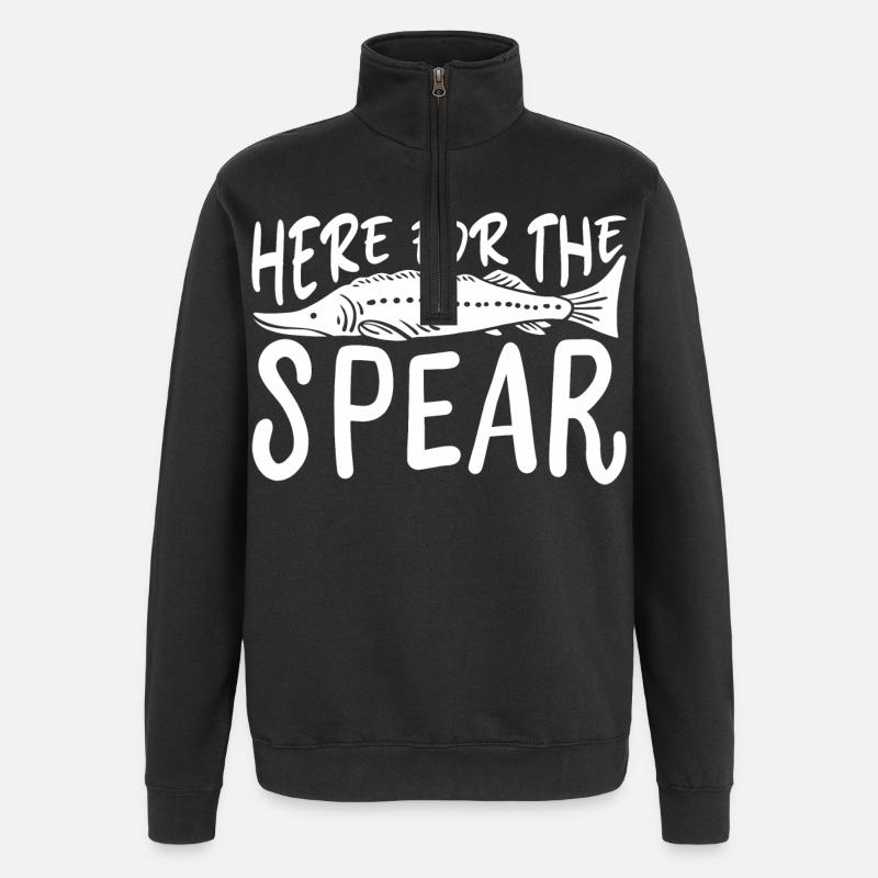 Ici pour la lance - Sweat à zip 1/4 - noir