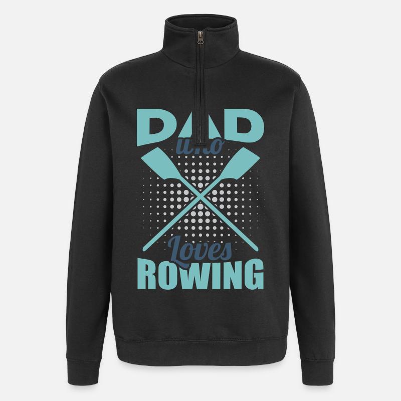Rudernder Vater - Quarter-Zip-Sweatshirt - Schwarz