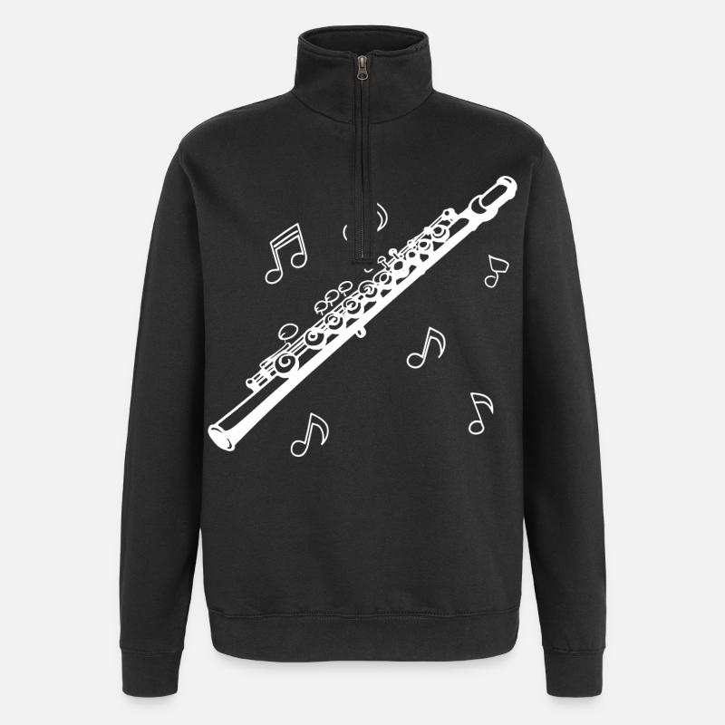 Flöte - Quarter-Zip-Sweatshirt - Schwarz