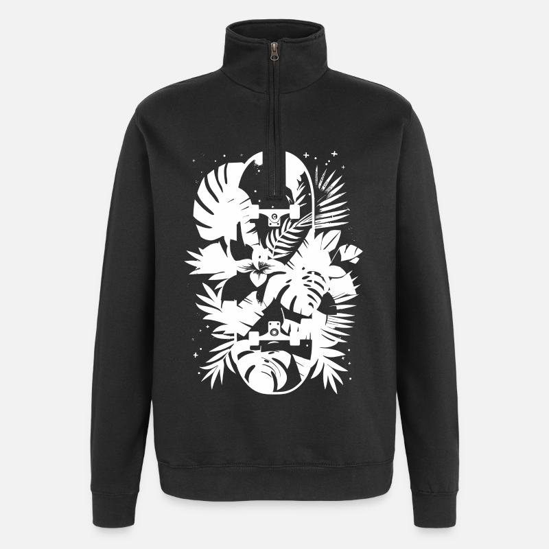 Graphismes de skateboard - Sweat à zip 1/4 - noir