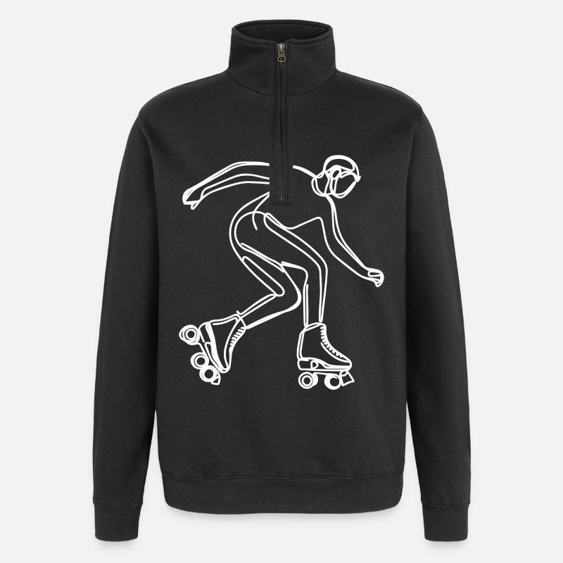 Roller Skater Zeichnung - Quarter-Zip-Sweatshirt - Schwarz