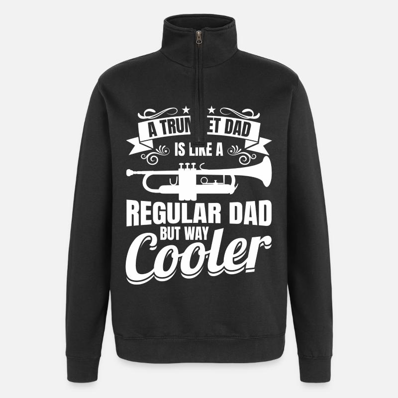 Trompeter Vater - Quarter-Zip-Sweatshirt - Schwarz