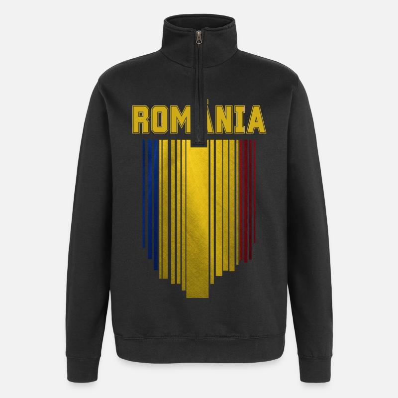 Romanian flag, Romanian pride - Quarter-Zip Sweatshirt - black
