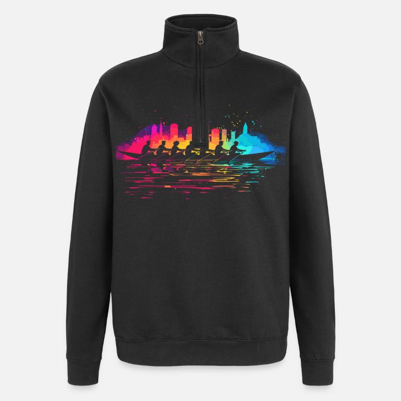 Équipe d’aviron Splotch - Sweat à zip 1/4 - noir