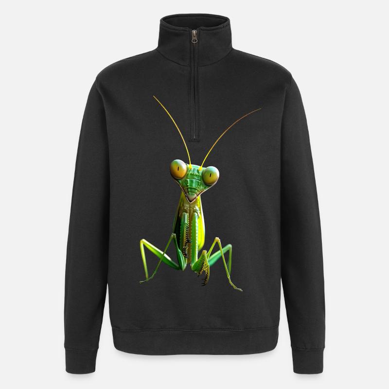 Gottesanbeterin Praying Mantis Liebe Fangschrecken - Quarter-Zip-Sweatshirt - Schwarz