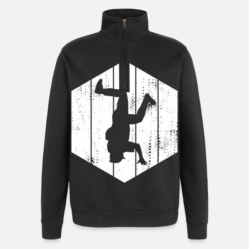 Breakdancer Drawing - Quarter-Zip Sweatshirt - black