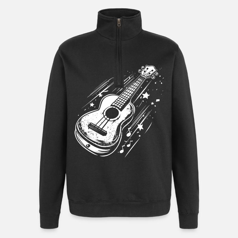 Ukulélé - Sweat à zip 1/4 - noir