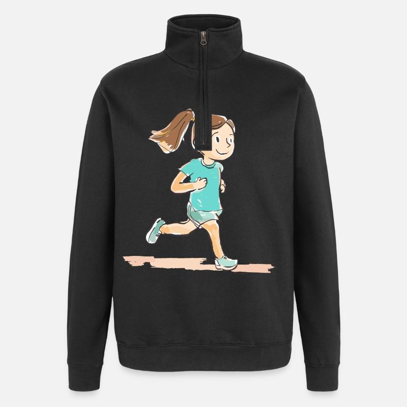 Runner Comic Look - Quarter-Zip Sweatshirt - black