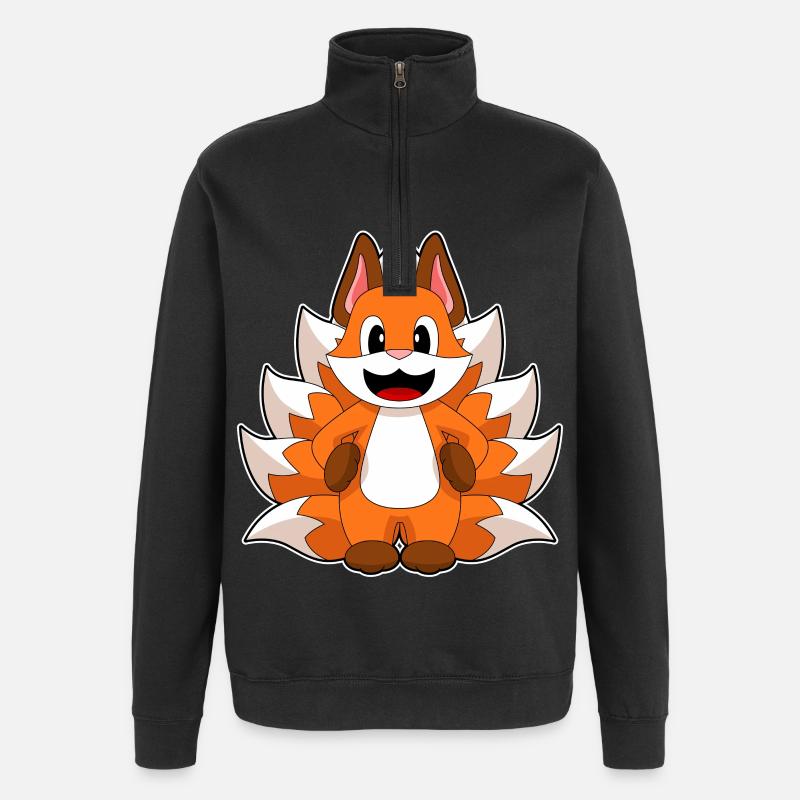Lustiger Fuchs - Quarter-Zip-Sweatshirt - Schwarz
