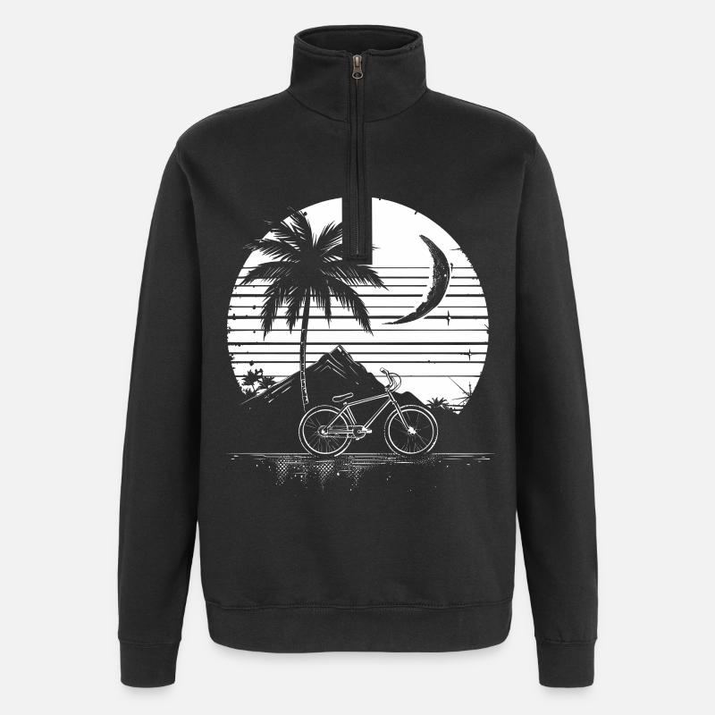 Dessin VTT - Sweat à zip 1/4 - noir