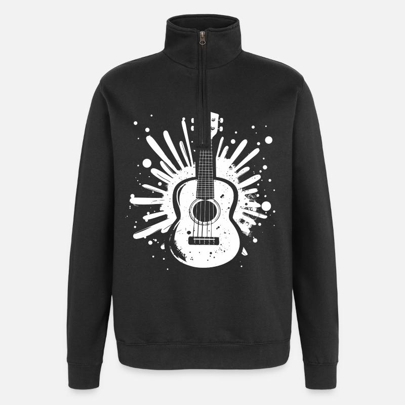 Ukulele Streetart - Quarter-Zip-Sweatshirt - Schwarz