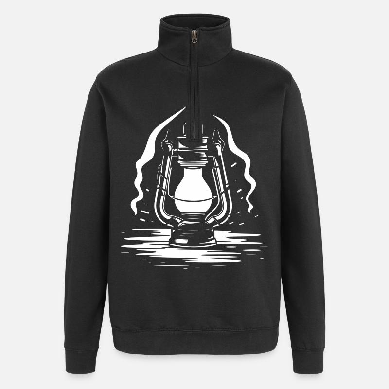 Lantern Sketch - Quarter-Zip Sweatshirt - black