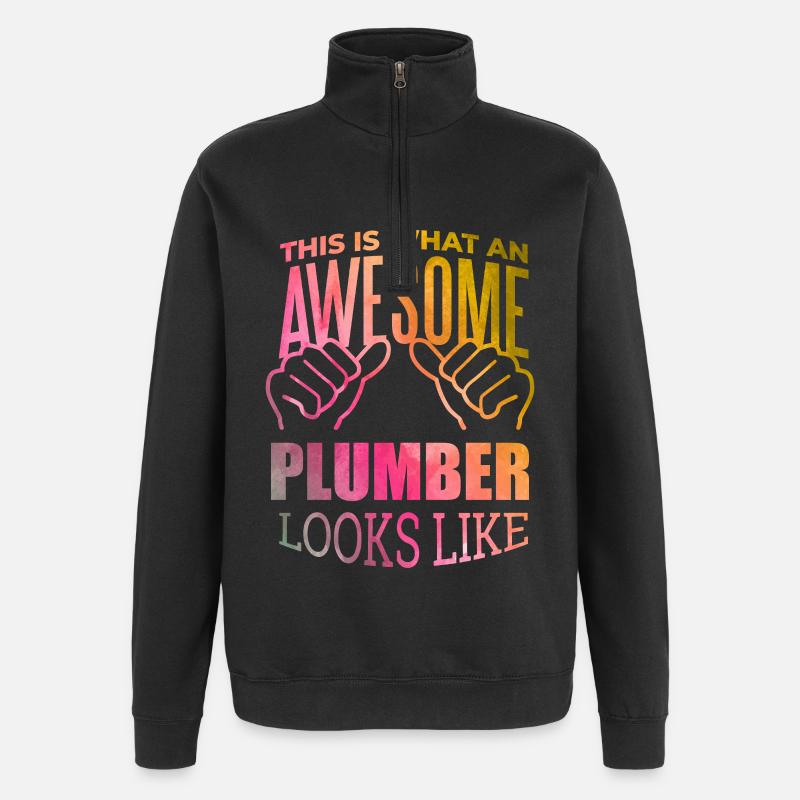 Klempner - Quarter-Zip-Sweatshirt - Schwarz