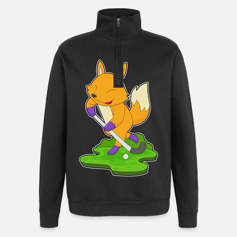 Fuchs Feldhockey Feldhockeyschläger - Quarter-Zip-Sweatshirt - Schwarz