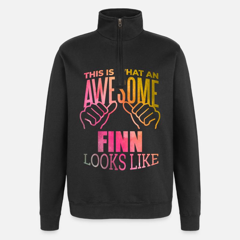 Finnland - Quarter-Zip-Sweatshirt - Schwarz